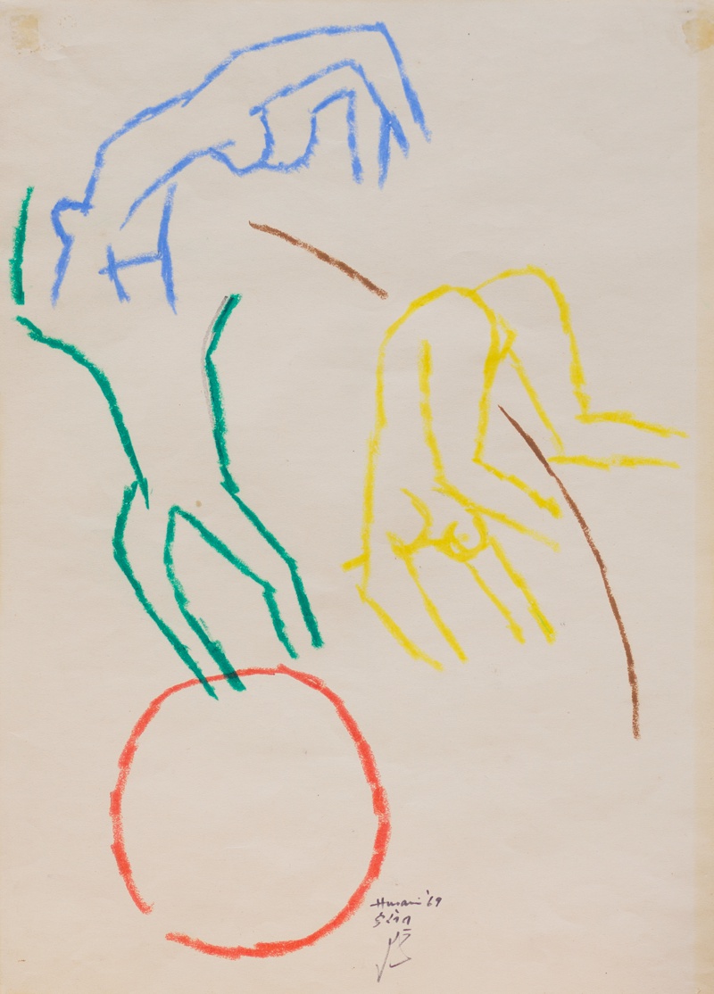 M F Husain, Untitled (Circus Series), 1969