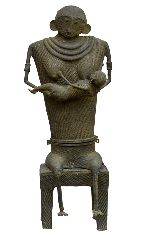Kondh Bronzes, Seated Mother and Child , 