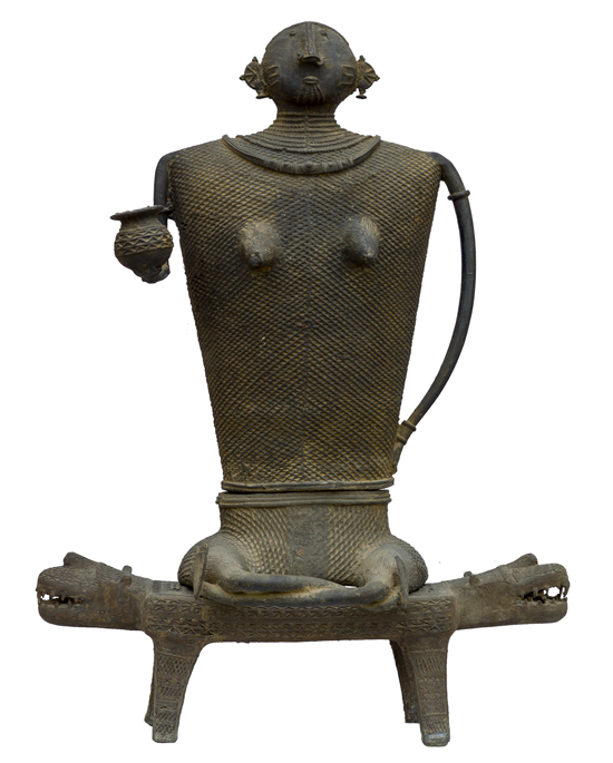 Kondh Bronzes, Seated Woman with Pot , 