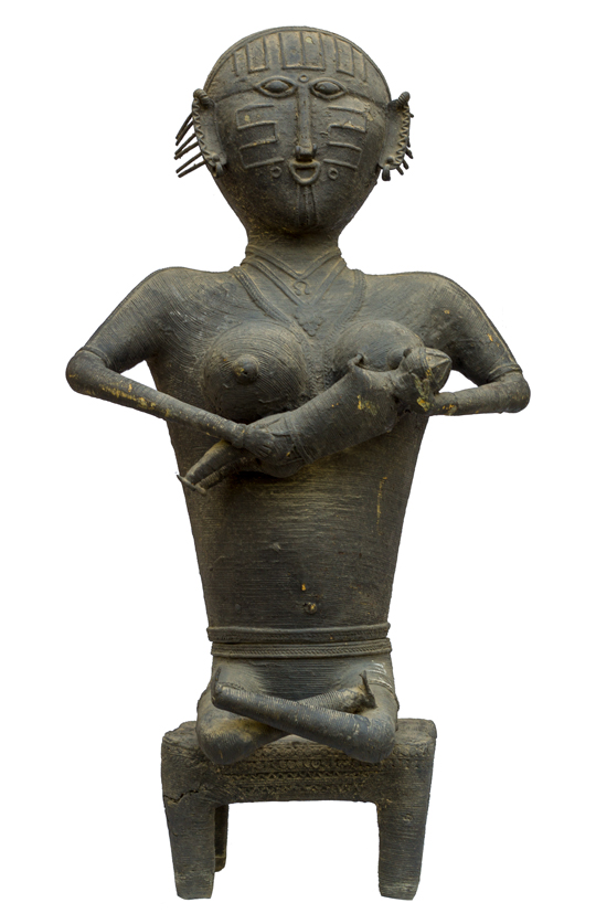 Kondh Bronzes, Seated Mother and Child , 