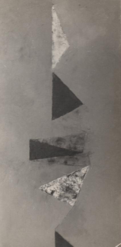 V.S. Gaitonde, Composition II, 1958. 26.5w x53h in. One man show at Kumar Gallery 1959 and exh. 5000 year of Indian Art in Germany, 1959