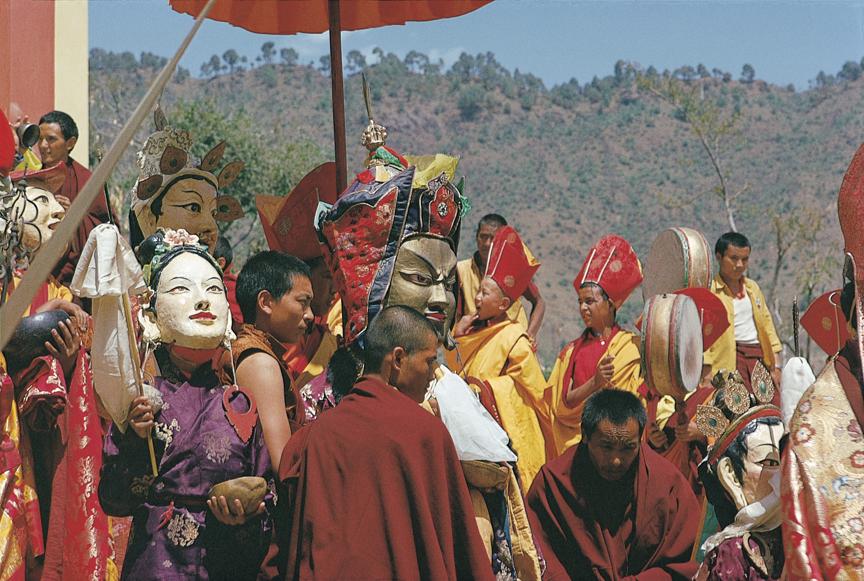 Photograph taken by Virendra Kumar of a Tibetan Dance Ceremony
