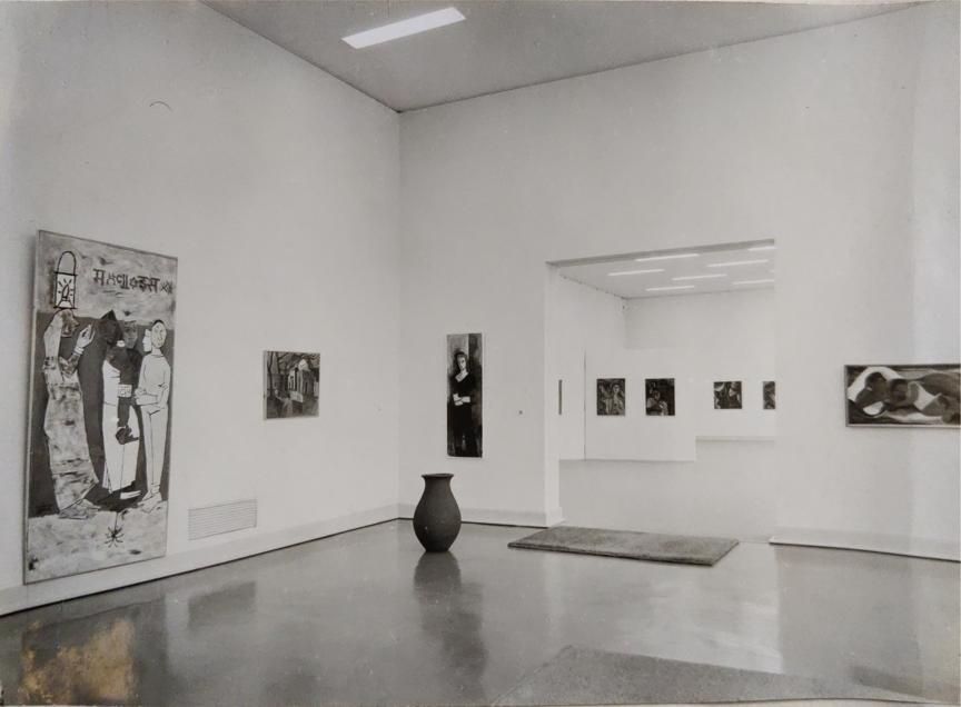 Installation (1/4) of show of Contemporary Indian Art at the Museum Fokwang in Essen, 1959