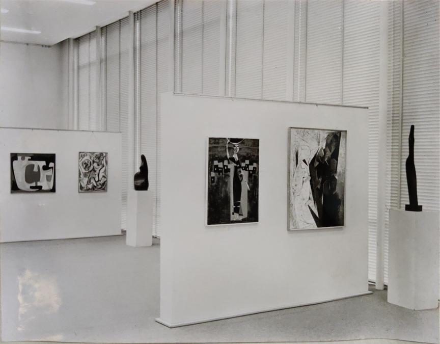 Installation (2/4) of show of Contemporary Indian Art at the Museum Fokwang in Essen, 1959