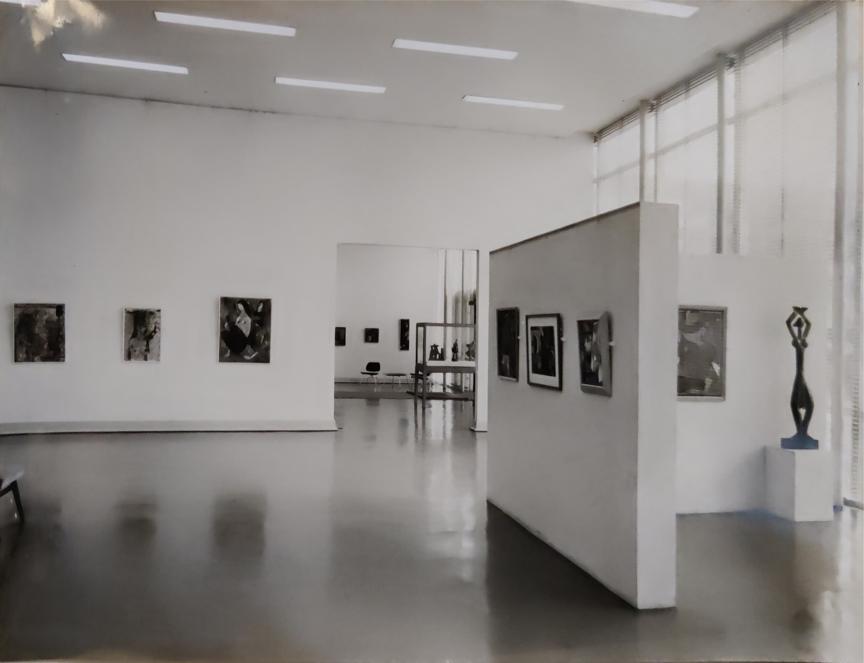 Installation (4/4) of show of Contemporary Indian Art at the Museum Fokwang in Essen, 1959