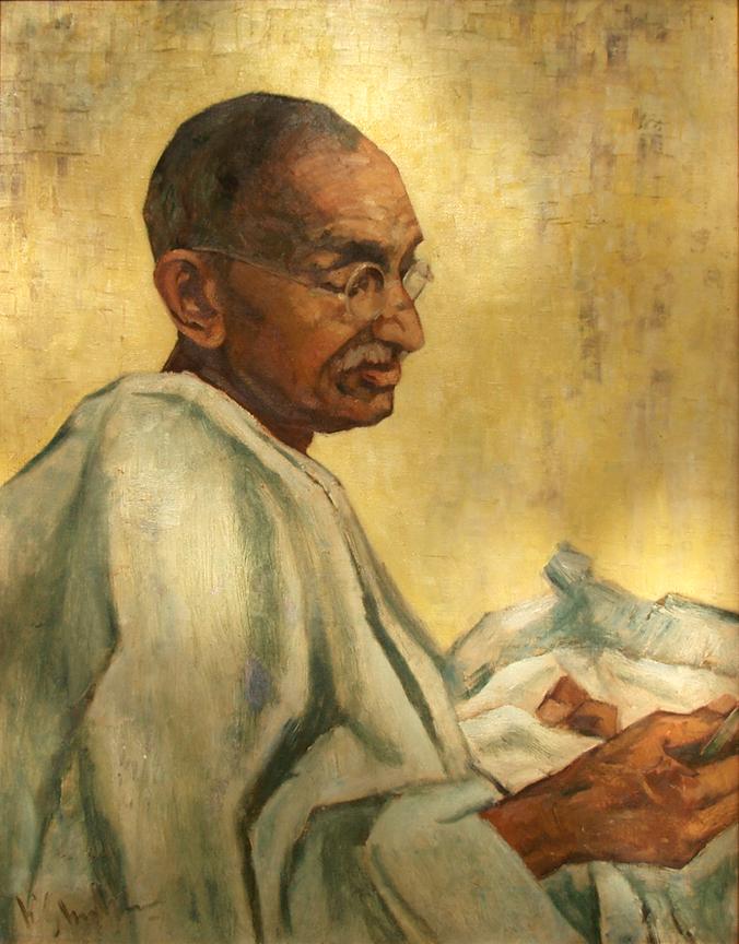 K. S. Kulkarni, painting of Mahatma Gandhi