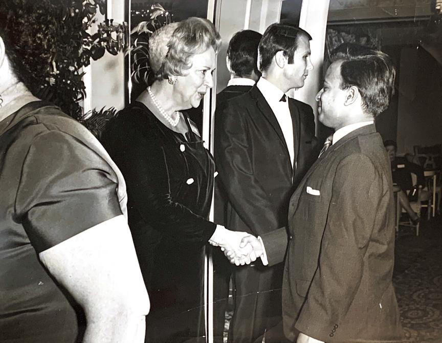 Pradeep with Mary Roebling in New Jersey in 1967